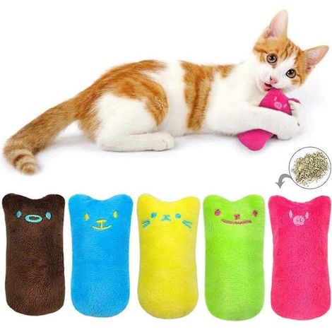 Catnip Plush Toys 10 Pcs Plush Thumb Shaped Cat Toys Interactive Chew Toys Catnip Toys Set Plush Toys Suitable for All Cats and Kittens (1/5)