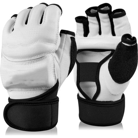 Gants De Boxe - Cuir Synthétique Pu 1 Mm - Rembourrage Eva 10 Mm - Sangle De Poignet Élastique 27 Cm - Pour Sac De Frappe Et Arts Martiaux - Par Paire (1/5)