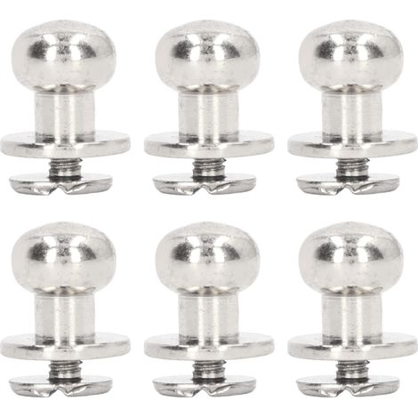 Lot de 200 Clous à Pression 9x8mm en Cuivre Brillant, Tête Ronde, Vis de Chicago pour Cuir, Sacs, Vêtements, Argent (1/5)