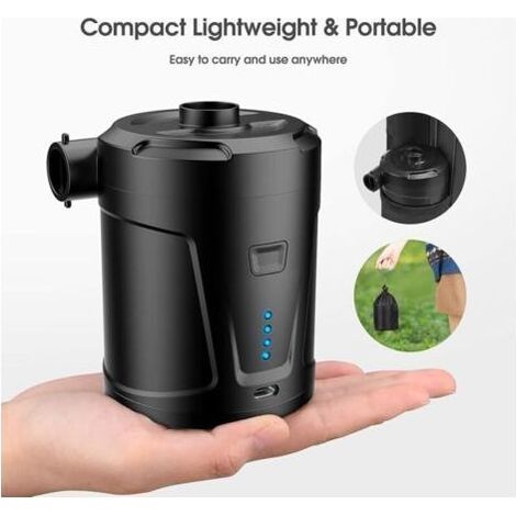 Pompe à air électrique, Batterie Rechargeable 5000 mAh, Gonfleur Matelas Gonflable avec 3 Buses d'air, Gonfleur Rapide pour Bateau Pneumatique/Matelas Pneumatique (1/3)