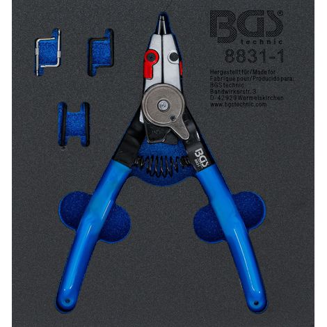 BGS 8831-1 Pinza per anelli seeger per seeger esterni e interni punte intercambiabili 180 mm (1/2)