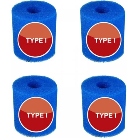 4pcs Cartouche filtrante réutilisable en mousse bleue pour piscine, 8,8 x 7,8 cm, type I,pour l'entretien du système de filtre à sable (I) (1/5)