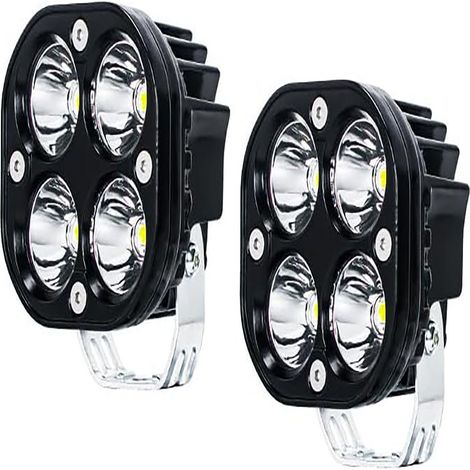 Phare de Travail LED 2x20W Projecteur LED Jaune Carré Antibrouillard Offroad pour Voiture Tracteur Moto Feux de Pêche (2x20W Blanc) (1/5)
