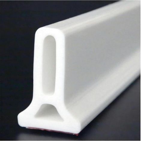 Barrière de douche pliable 1 m, système de rétention d’eau pour seuil, garde l’eau à l’intérieur, blanc, étanche (1/5)