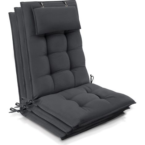 Set de 3 coussins de chaise Sun-HL 120x50x8cm Anthracite (1/5)