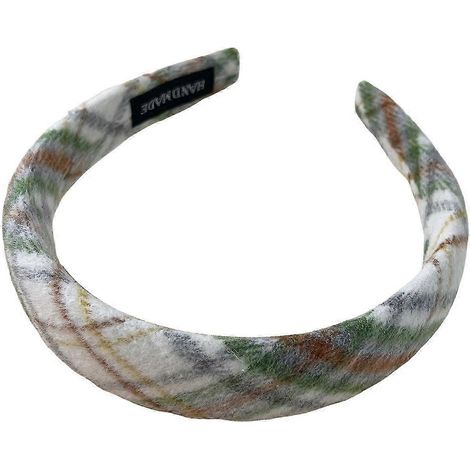 Bandeau rembourré à carreaux pour femme, large bandeau léger et antidérapant, idéal pour l'automne et l'hiver.-H (1/5)