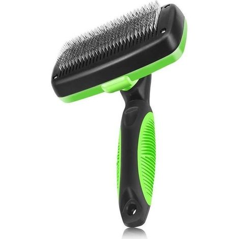 Brosse autonettoyante adaptée aux chats et chiens à poils longs, brosse à peigner les poils intéris pour animaux de compagnie, l'efficacité d'élimination des poils morts peut atteindre 9