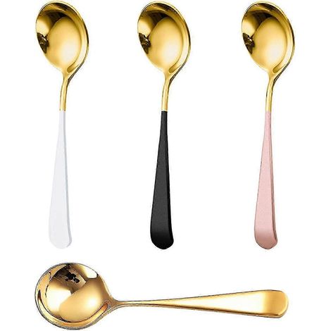 Lot de 4 cuillères à café en acier inoxydable de 16 cm (6,3 pouces) pour thé glacé, café, sucre, desserts, antipasti, cappuccino et gâteaux. Référence fabricant : [MPN] (1/5)