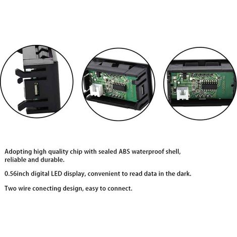 0,56 Zoll 2,5-30 V Zweidraht-Gleichstromvoltmeter mit Digitalanzeige und LED-Anzeige. (1/5)