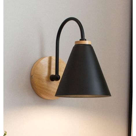 Appliques murales en bois, lampe de lecture moderne, lampe de chevet minimaliste, lampe murale d'intérieur vintage, applique murale art déco, loft, chambre à coucher, salon, bureau, escalier, éclairag (1/5)