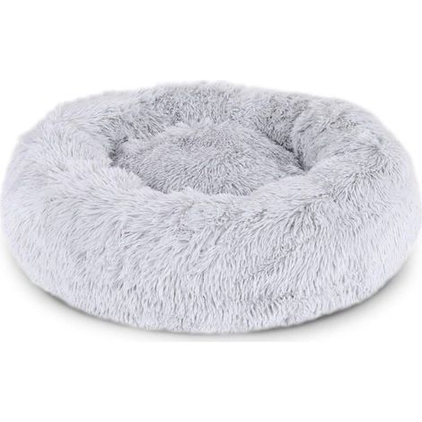 Runder Hundekorb, Katzenkissen, donutförmiger Korb, Ø 50 cm (M), Hellgrau (1/5)