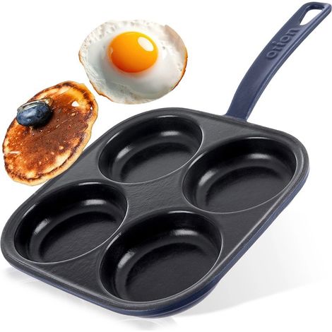 Cast Iron Egg Pan, Enamel Coated, 4 Holes, 20.5 cm (1/5)