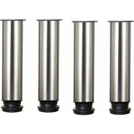 XVX – Lot de 4 pieds de meuble en acier inoxydable 304 – Réglables de 250 à 265 mm – Accessoires pour tables et armoires – Fixation robuste (1/4)