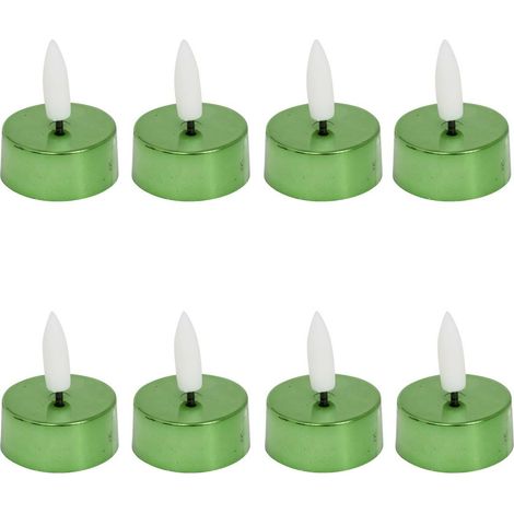 Lot de 8 Bougies lumineuses à LED D 3.8 cm Vert métallisé - Feeric Christmas (1/3)