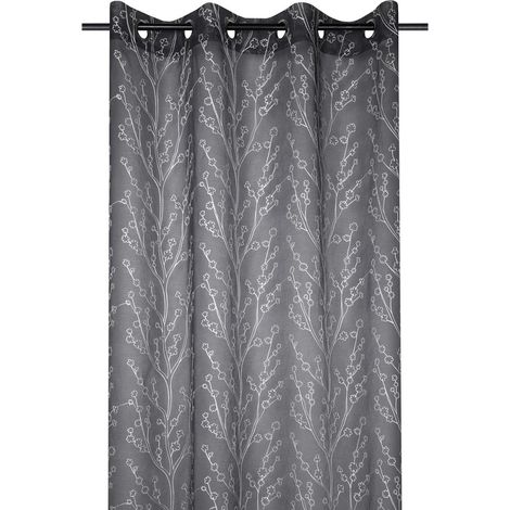 Voilage à œillets 140x260 cm Eulalie anthracite (1/4)