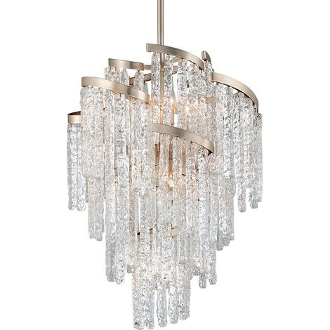 Mont Blanc Lustre à 9 Lumières MODERN Feuille, Verre Vénitien