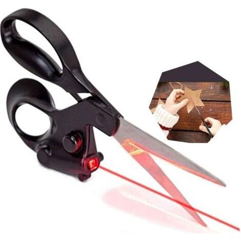 Ciseaux de couture laser, ciseaux de couture professionnels à guidage laser, ciseaux à positionnement infrarouge pour travaux d'aiguille à domicile et couture de vêtements (1/5)