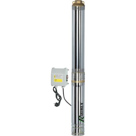 Bomba sumergible de 90 mm de gran profundidad, 14 turbinas, 750 W, inoxidable - Ribimex