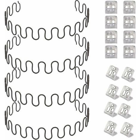 Lot de 4 Ressorts de canapé, 50,8 cm, avec 8 clips en S, fil 4 mm, pour réparation siège et dossier（Q3 : Nouveaux produits pour le mois d'août） (1/5)