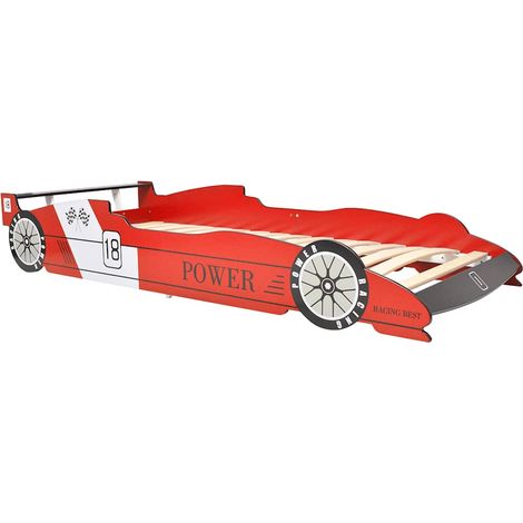 Lit voiture de course pour enfants 90 x 200 cm Rouge (1/5)