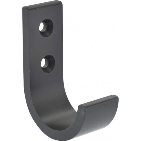 Garderobenhaken rund, Alu schwarz matt, L.25mm, H.70mm, P.50mm
