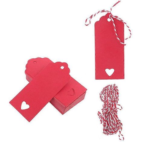 100 leere, herzförmige Geschenkanhänger aus Kraftpapier, ideal für Hochzeiten, Partys, Lebensmittelverpackungen und personalisierte Geschenke.