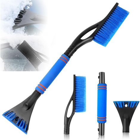 Ice Scraper and Snow Brush, Snow Brush for Car, 2 in 1 Ice Scraper and Snow Brush, Windshield Scraper, with Non-Slip Foam Handle, for Cars (Blue) (1/5)