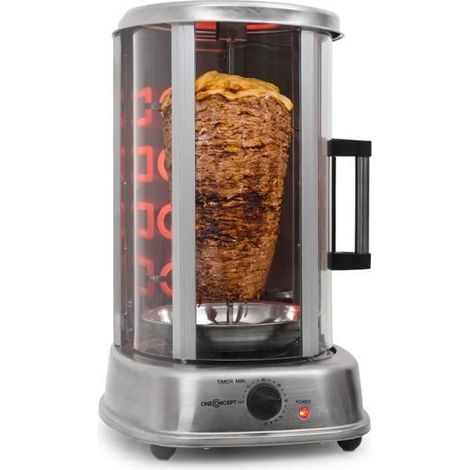 Rotissoire verticale - ONECONCEPT - Kebab Master Pro Grill - 1500W - Acier inoxydable