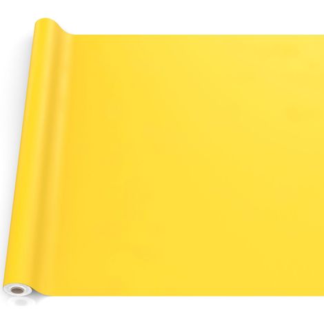 Nappe en Toile cirée, Lavable, Bord coupé, pour Table de Jardin, extérieur et intérieur, 120 x 140 cm, Jaune (1/5)