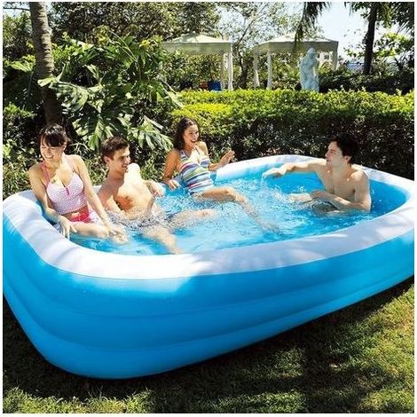 Piscine gonflable 155x108x46cm – PVC 0,4mm résistant aux perforations – Confortable pour enfants et adultes – Facile à gonfler et à vider – (1/5)