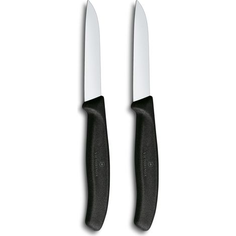 Victorinox Swiss Classic Set di pelapatate per frutta e verdura, 2 pezzi, Taglio dritto, Extra affilato, Nero (1/3)