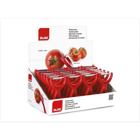 Pelapatate 15cm in acciaio inox e plastica rossa (1/2)