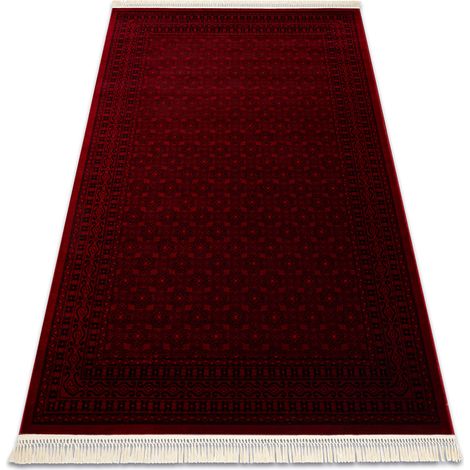 ORIENT 2958 tappeto bordeaux / nero Cornice, classico, orientale, con frange red 150x230 cm
