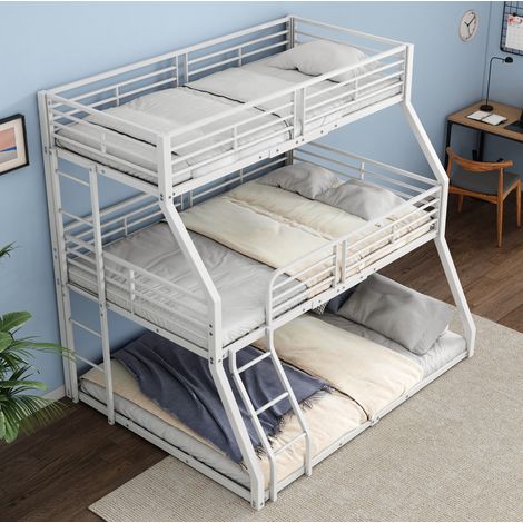 bett etagenbett platzsparend 90x200 metall weiß OKMYHOME (1/5)