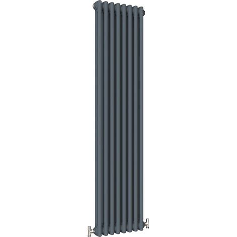 Traditional Anthracite 2 Column Radiators 1500mm high 470mm wide