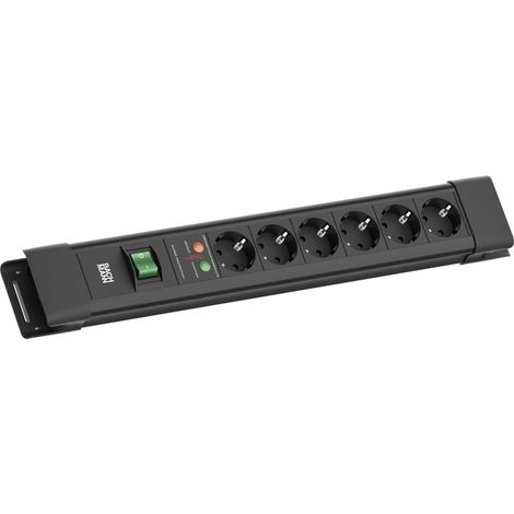 BACHMANN CONNECTUS 6XCEE7/3, 1XSPD 1XINTERRUPTEUR 2,0M CEE7/7 NOIR BM005911
