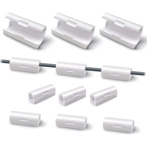 CCYKXA 40er-Packung weiße, selbstklebende Kabelclips – Kabelmanagement-Clips – Runde Kabelorganisator-Clips – Für Büro und Zuhause