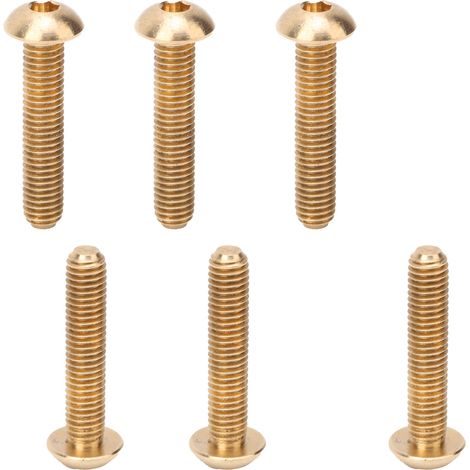 Vis de fixation hexagonale creuse M5x25mm, lot de 50 pièces en cuivre, visserie ronde pour outillage industriel, quincaillerie de fixation (1/5)