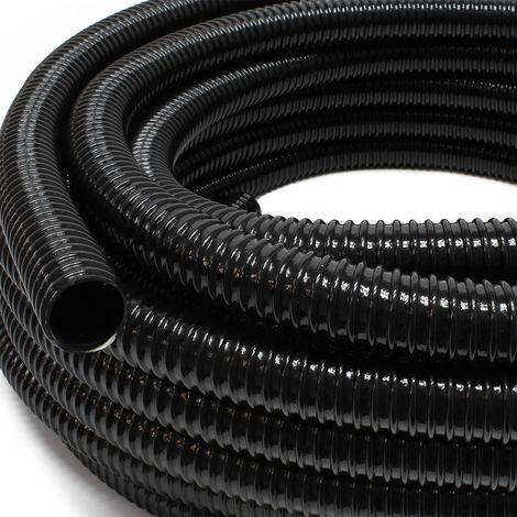 Tuyau de refoulement 5 m Flexible Spiralé 25 mm (1") Noir avec Spirale de renforcement Bassin (1/4)