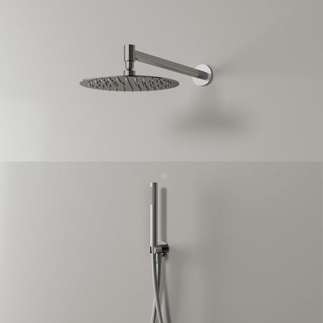 Kronenbach Duschset 5 mit Kopfbrause Ø 25 cm und Stabhandbrause rund (1/5)