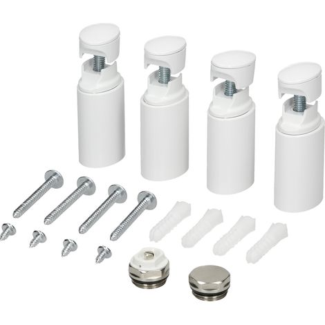 Ecd Germany – Support de fixation chauffage central pour radiateurs – Kit de montage blanc pour radiateurs droits et courbes – Pour tubes de 18 à 22 mm