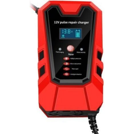 12V 6A RougeChargeur 12 V pour batteries de voiture, batteries de moto et batteries au plomb-acide (1/4)