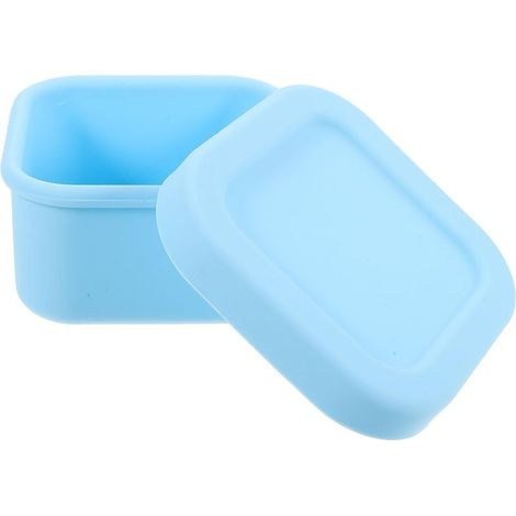 Boîte à repas OUNONA en silicone bleu, compacte et hermétique (1/5)