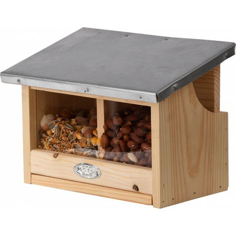Mangeoire écureuils double - L 17,6 x l 25,3 x H 18,7 cm - Bois - Livraison gratuite (1/5)