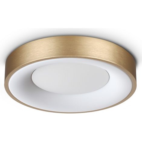 Ideal Lux PLANET Plafonnier semi-encastré LED intégré 30 cm, laiton, 1350 lm, 3000 K (1/2)