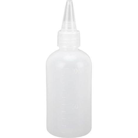 60 Pieces Empty Plastic Bottle 100ml Condiment Bottle Semi-Transparent Airbrush Paint Squeeze Bottle for Cosmetics Shampoos Oils Adjustable Flow with Scale (1/5)