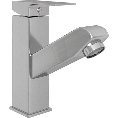Grifo de lavabo de baño retráctil 157x172 mm plateado 020003524 (1/5)