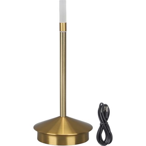 Ortviai Lampe de table sans fil en forme de bougie LED, rechargeable USB-C, 2000 mAh, dorée, 24,5 cm (1/5)