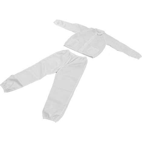 Combinaison de Protection Antistatique en Polyester, Vêtement de Travail Blanc à Fente, pour Atelier (1/5)