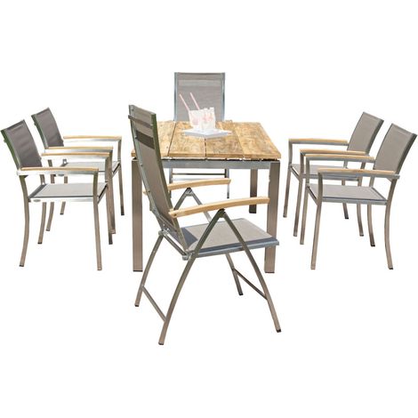 Sonnenpartner Galaxy & Base & Paragon 7-teilige Sitzgruppe taupe Teakholz 160x90 cm (1/4)